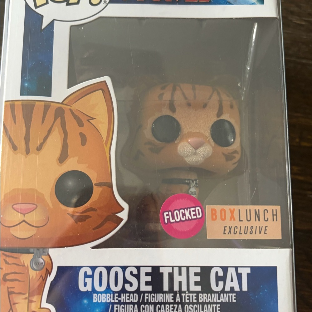 Funko Orange Goose the Cat Flocked Pop! Vinyl bobble head box lunch exclusive
